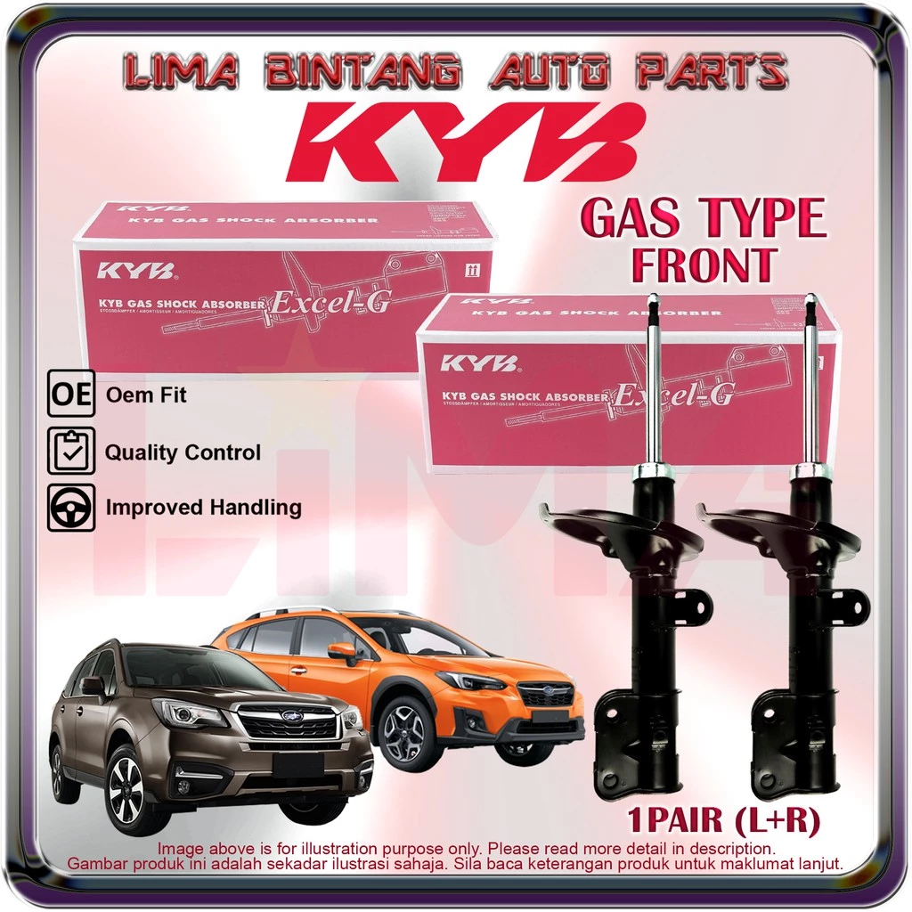 (1 Pair) Subaru Forester SJG , XV GP Front Shock Absorber Gas KAYABA KYB
